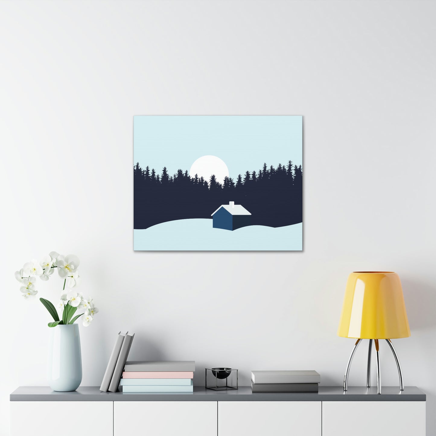 Frosty Morning Forest Minimal Aesthetic Classic Art Canvas Gallery Wraps