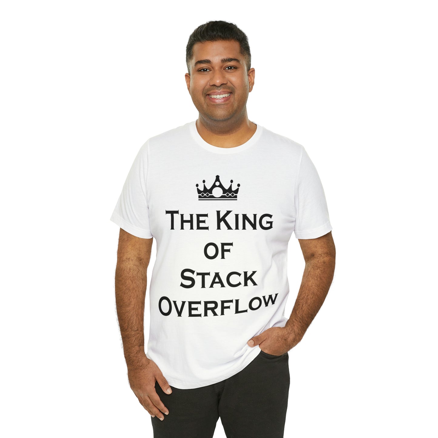 The King of Stack Overflow IT Funny Coding Unisex Jersey Short Sleeve T-Shirt