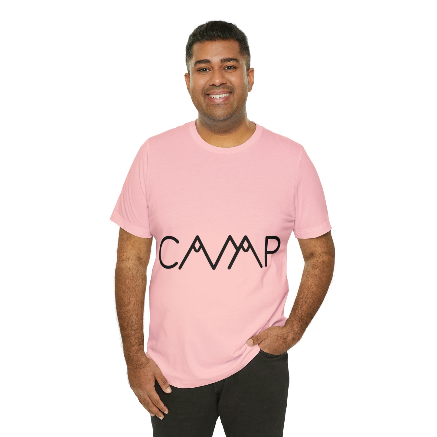 Camping Typography Minimal Art Unisex Jersey Short Sleeve T-Shirt