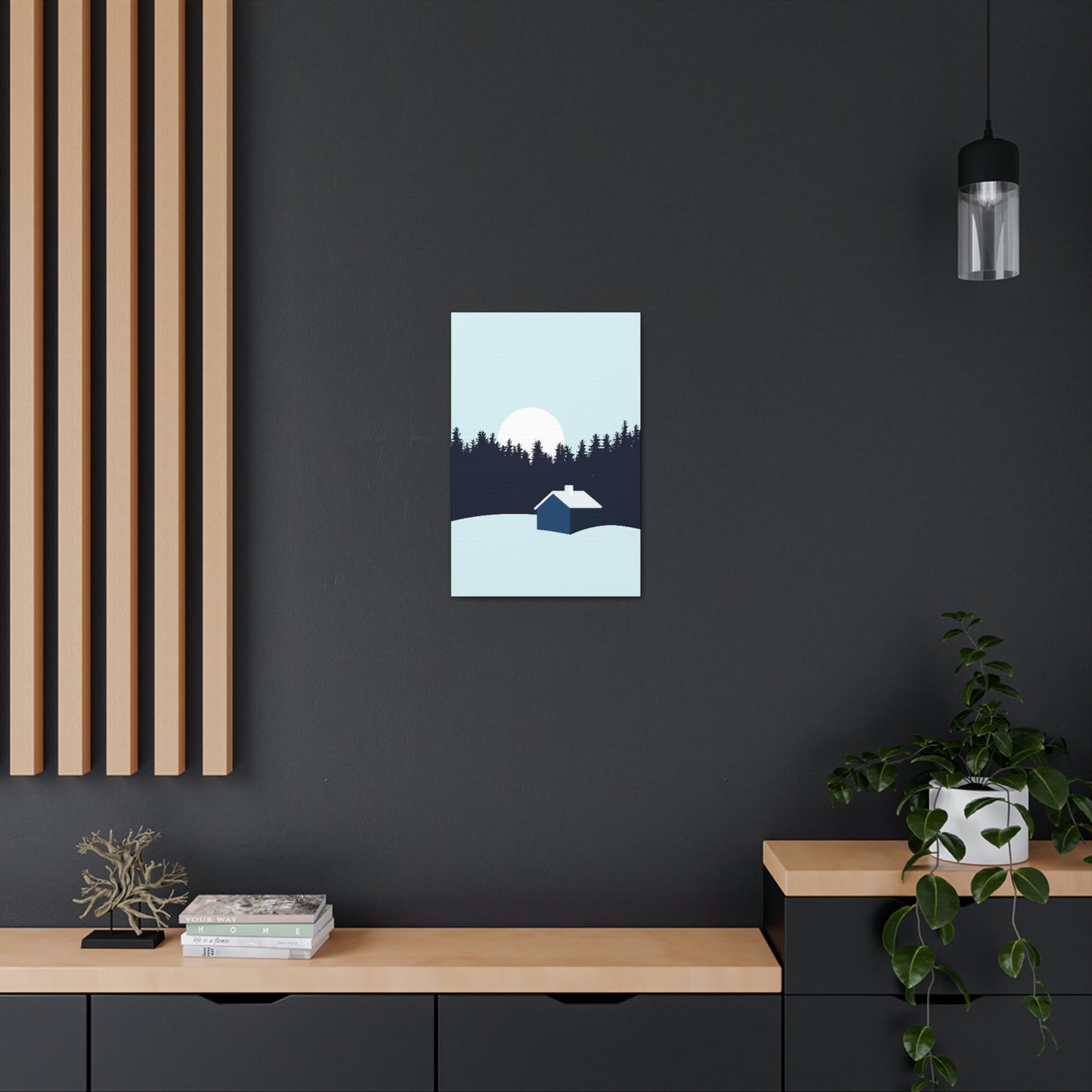 Frosty Morning Forest Minimal Aesthetic Classic Art Canvas Gallery Wraps