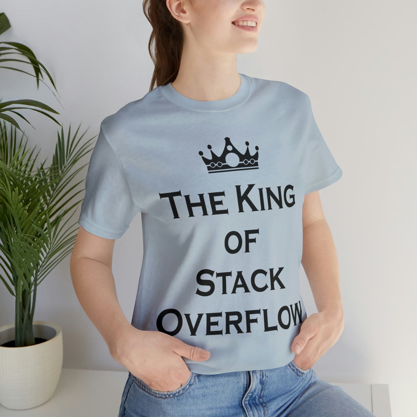 The King of Stack Overflow IT Funny Coding Unisex Jersey Short Sleeve T-Shirt