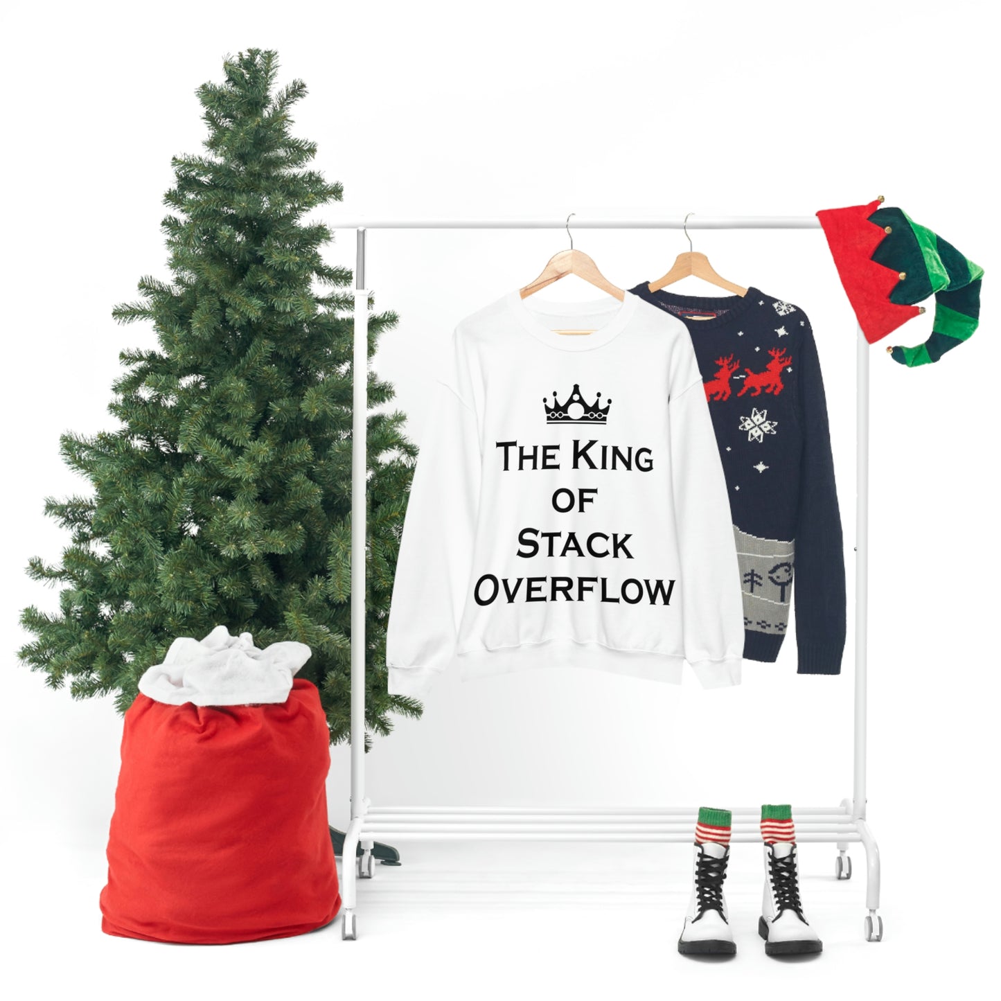 The King of Stack Overflow IT Funny Coding Unisex Heavy Blend™ Crewneck Sweatshirt