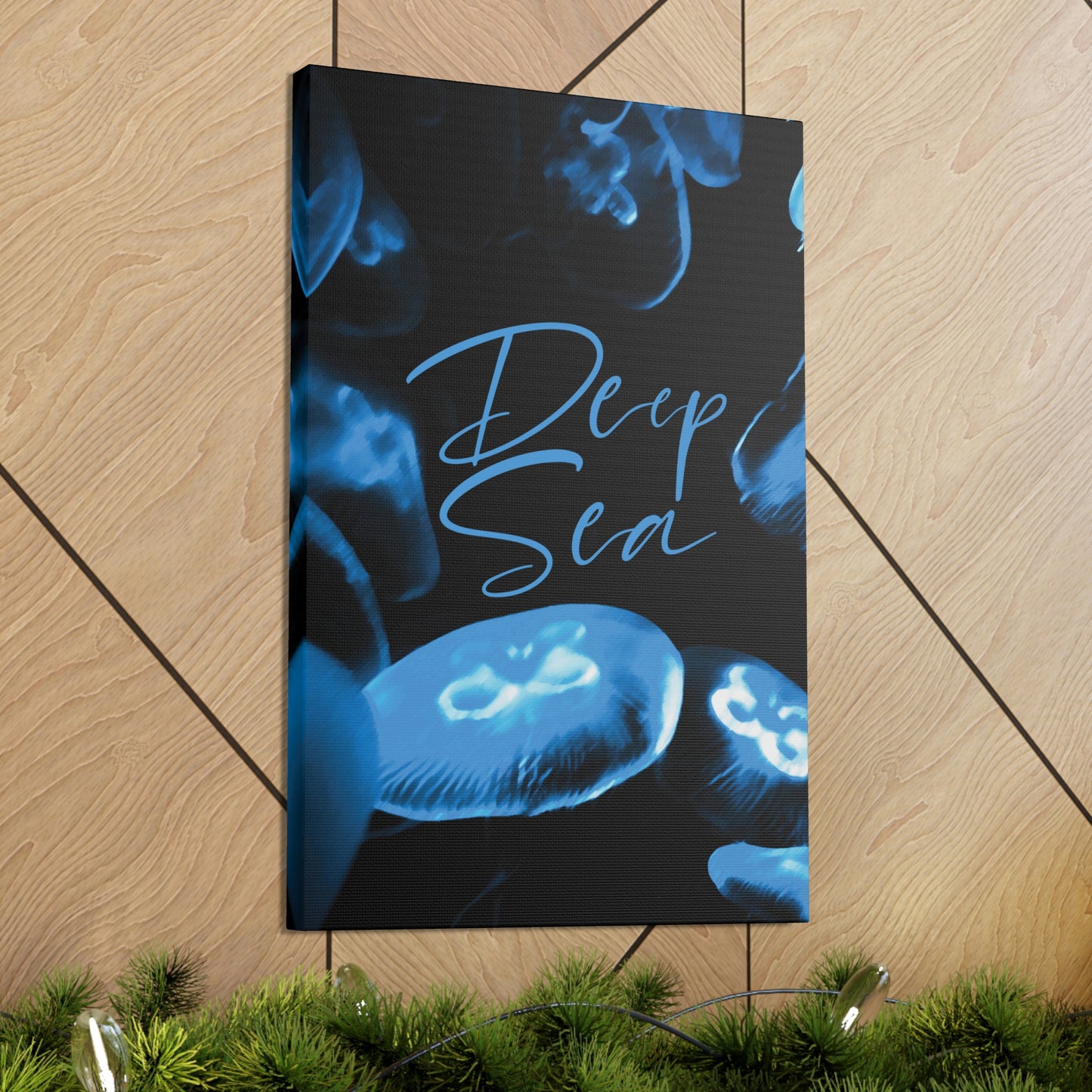 Deep Sea Jellyfish Silhouette Eco Friendly Life Sign Aesthetic Classic Art Canvas Gallery Wraps