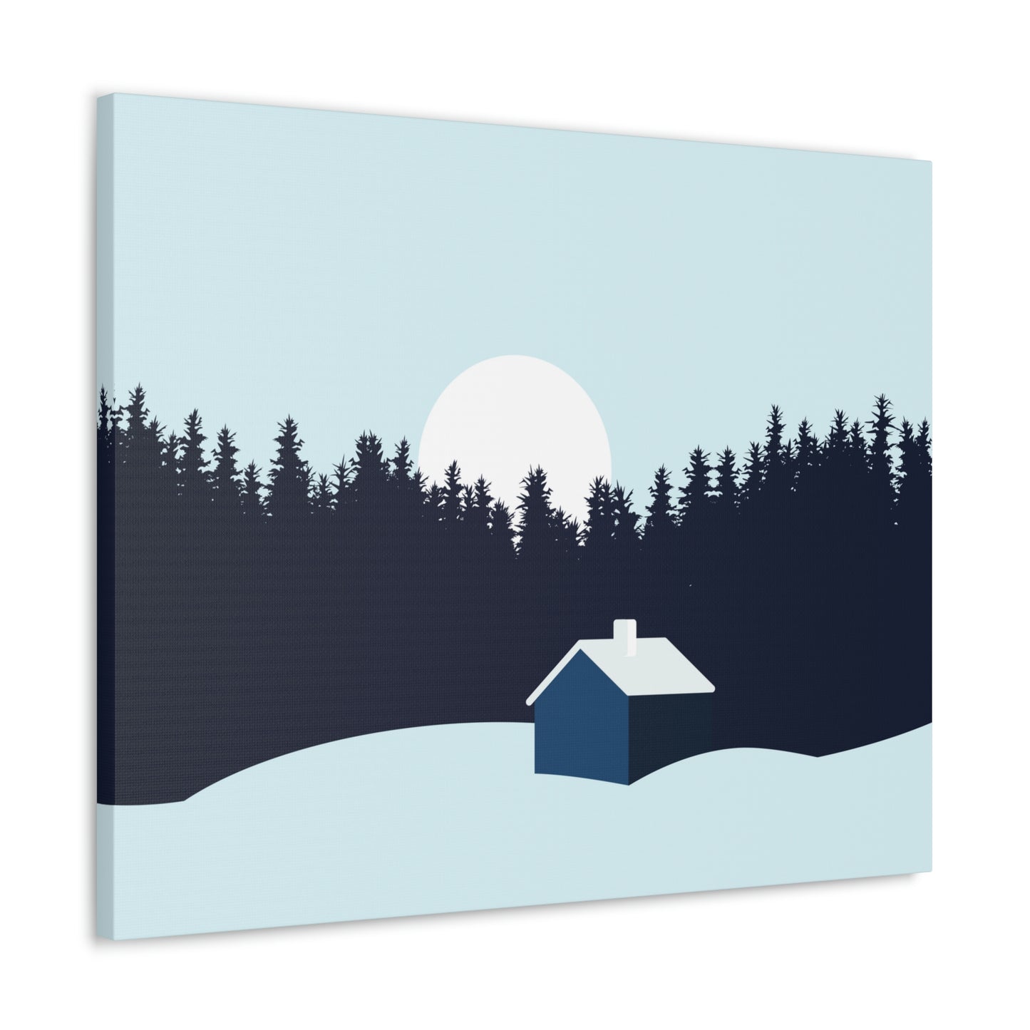 Frosty Morning Forest Minimal Aesthetic Classic Art Canvas Gallery Wraps