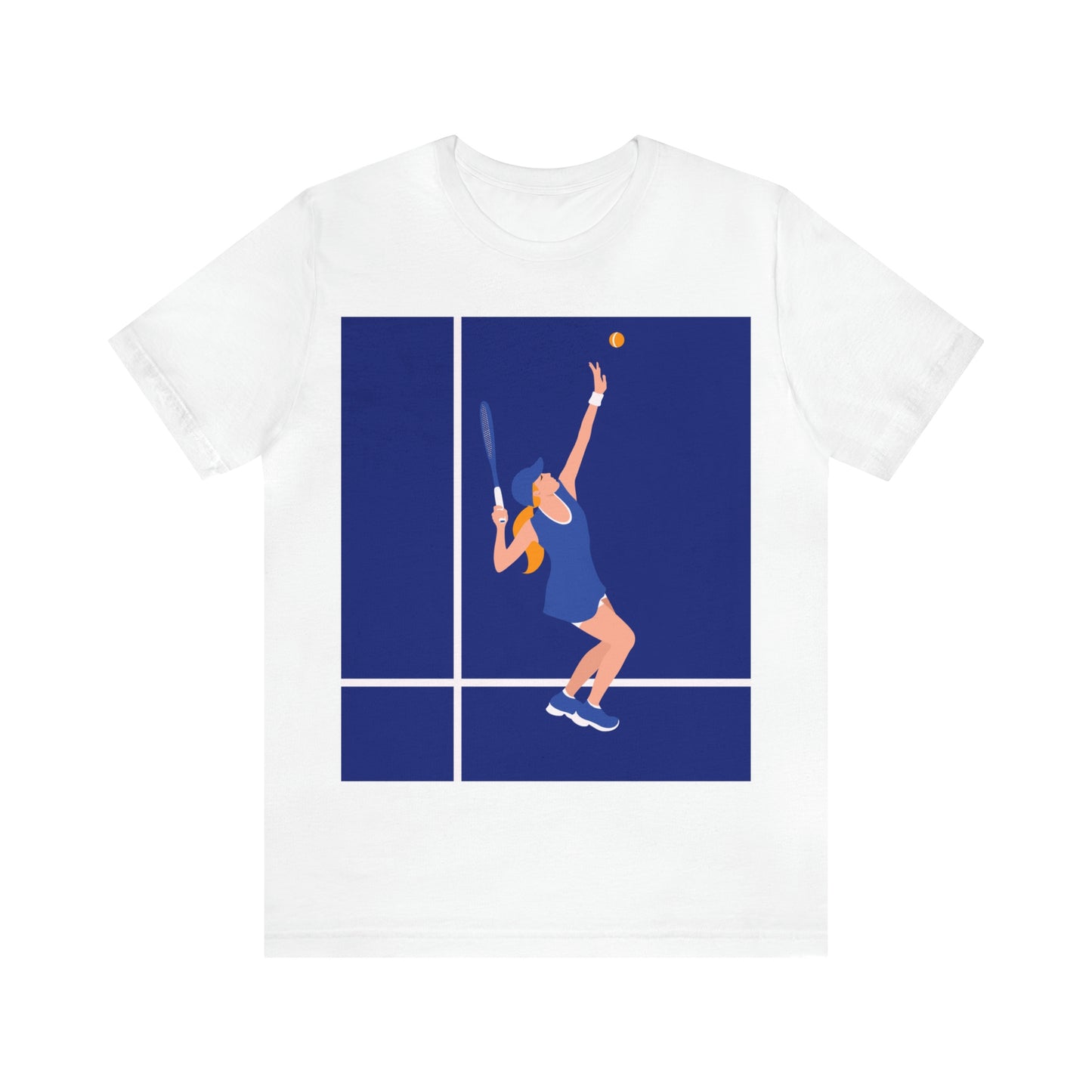 Tennis Player Blue Art Sports Team Unisex Jersey Short Sleeve T-Shirt