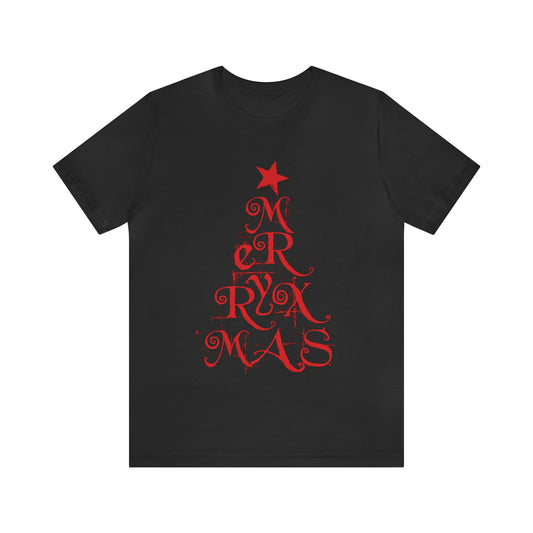 Love Christmas Happy Holidays Minimal Art Сalligraphy Unisex Jersey Short Sleeve T-Shirt