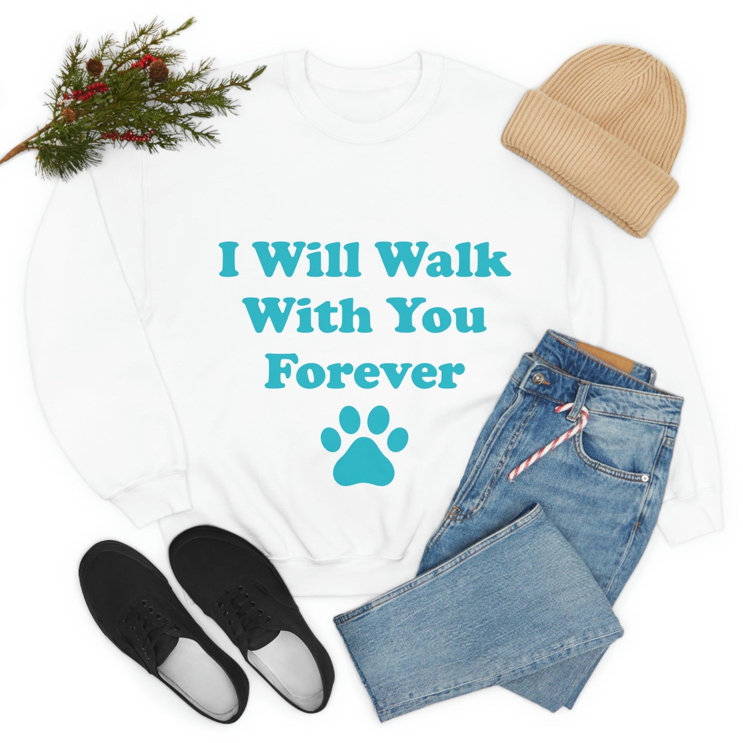 I Will Walk With You Forever Cat Lover Unisex Heavy Blend™ Crewneck Sweatshirt