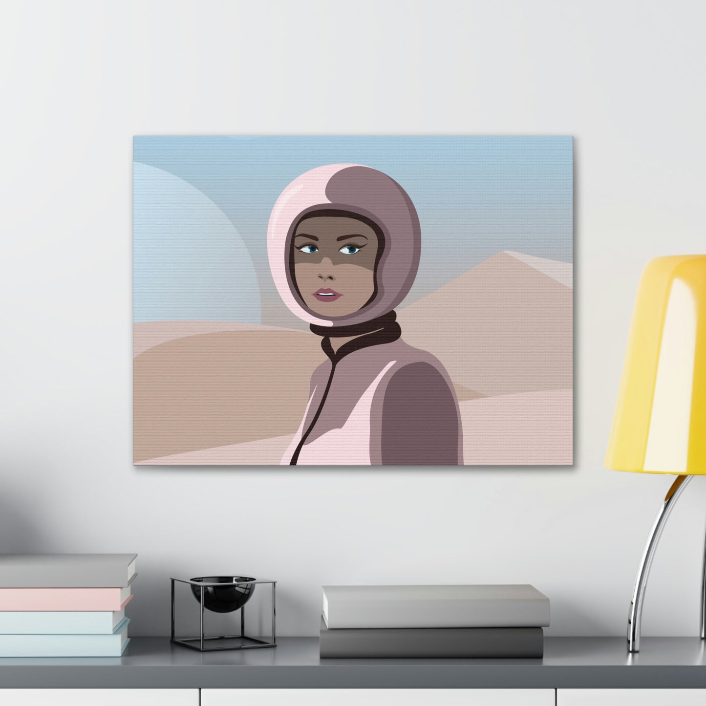 Astronaut Woman Aliens Minimal Aesthetic Classic Art Canvas Gallery Wraps