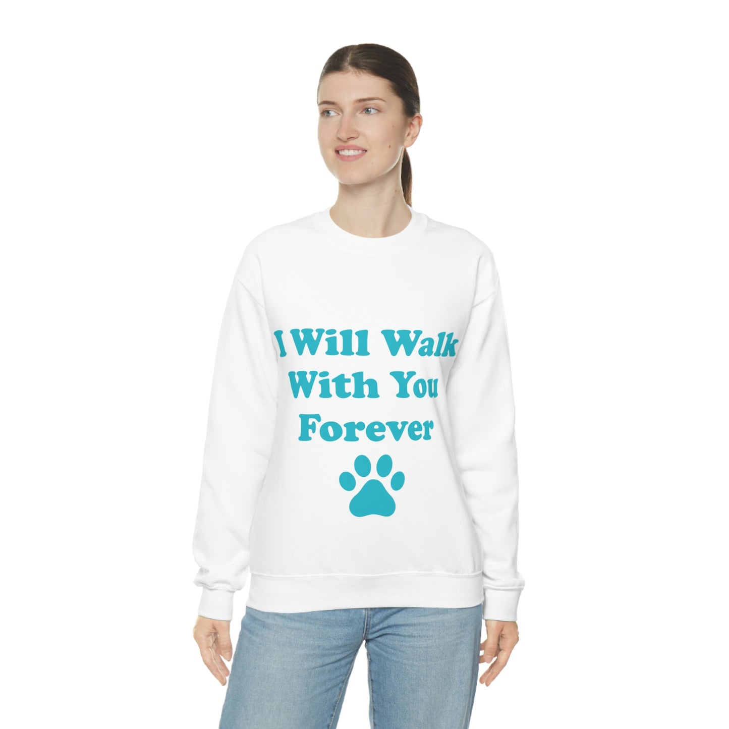 I Will Walk With You Forever Cat Lover Unisex Heavy Blend™ Crewneck Sweatshirt