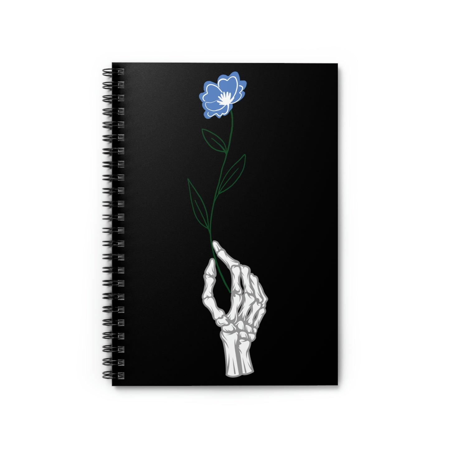 Halloween Romantic Flower Skeleton Spiral Notebook Ruled Line