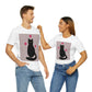 Black Cat with Heart Love Unisex Jersey Short Sleeve T-Shirt