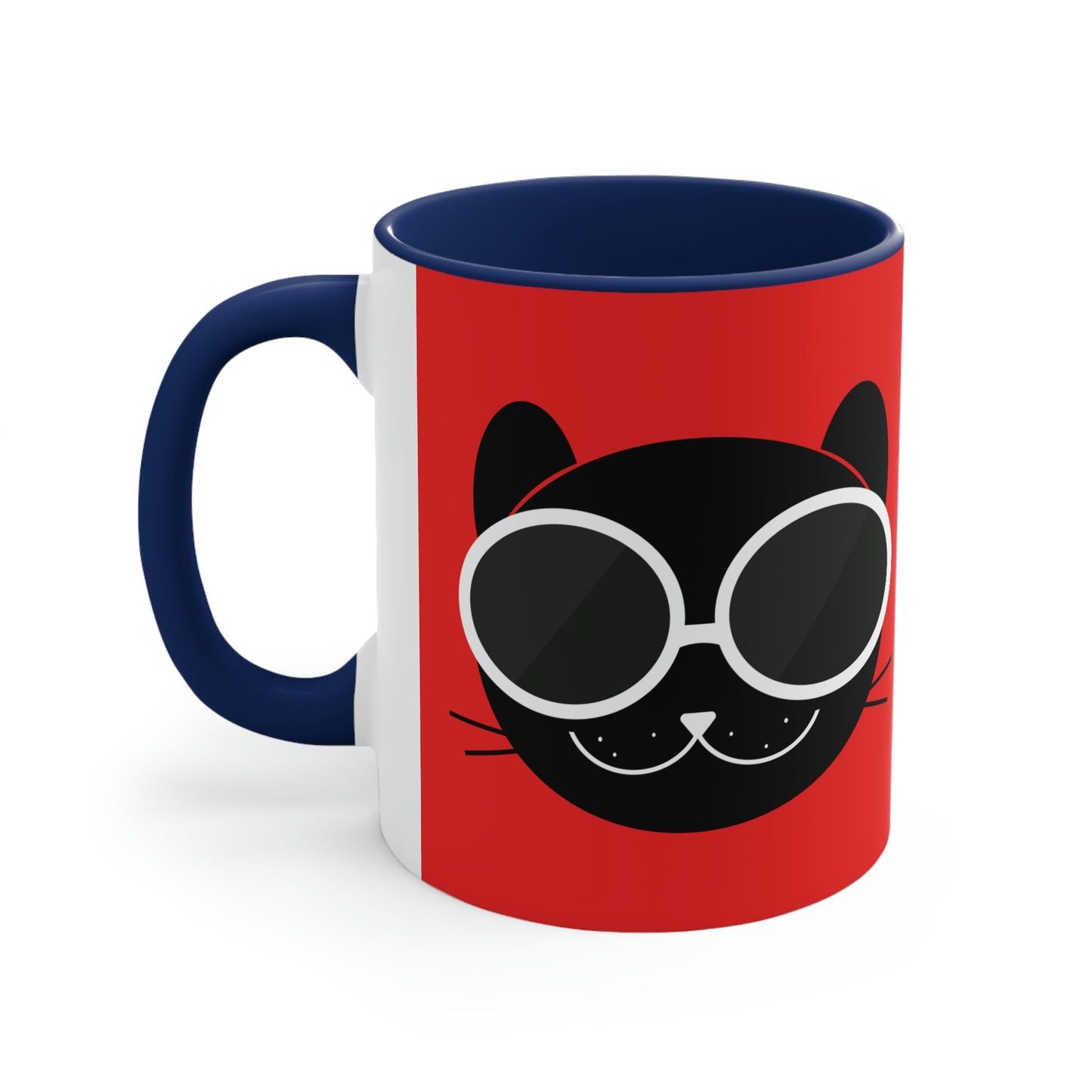 Anime Cute Black Cat Minimal Art Classic Accent Coffee Mug 11oz