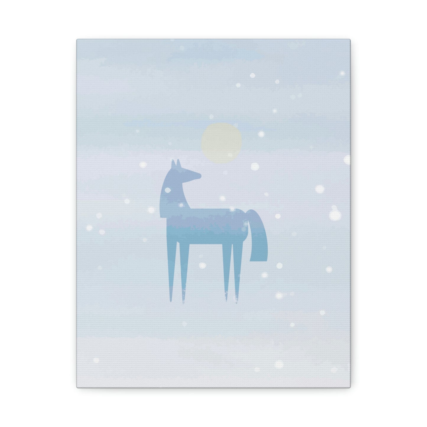 Horse Under the Snow Winter Landscape Art Aesthetic Classic Art Canvas Gallery Wraps