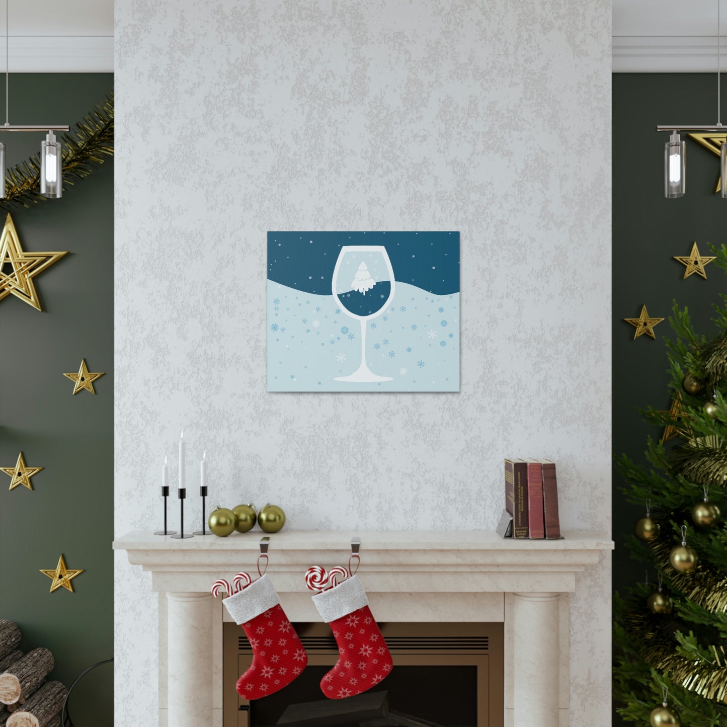 Ice Wine Winter Holidays Aesthetic Classic Art Canvas Gallery Wraps