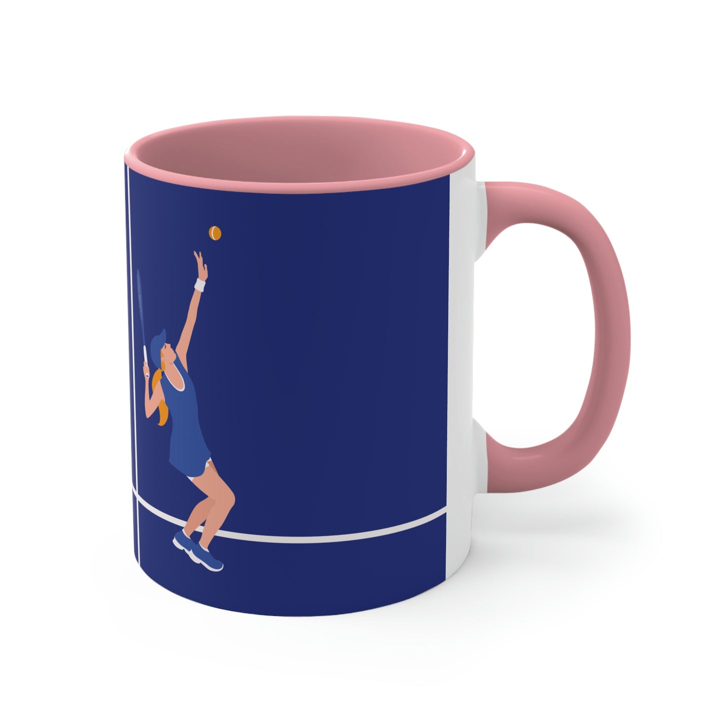 Tennis Player Blue Art Sports Team Accent Coffee Mug 11oz