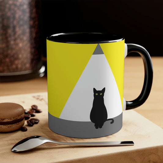 Black Cat Watching Lord of Light Looking At Sunset Classic Accent Coffee Mug 11oz