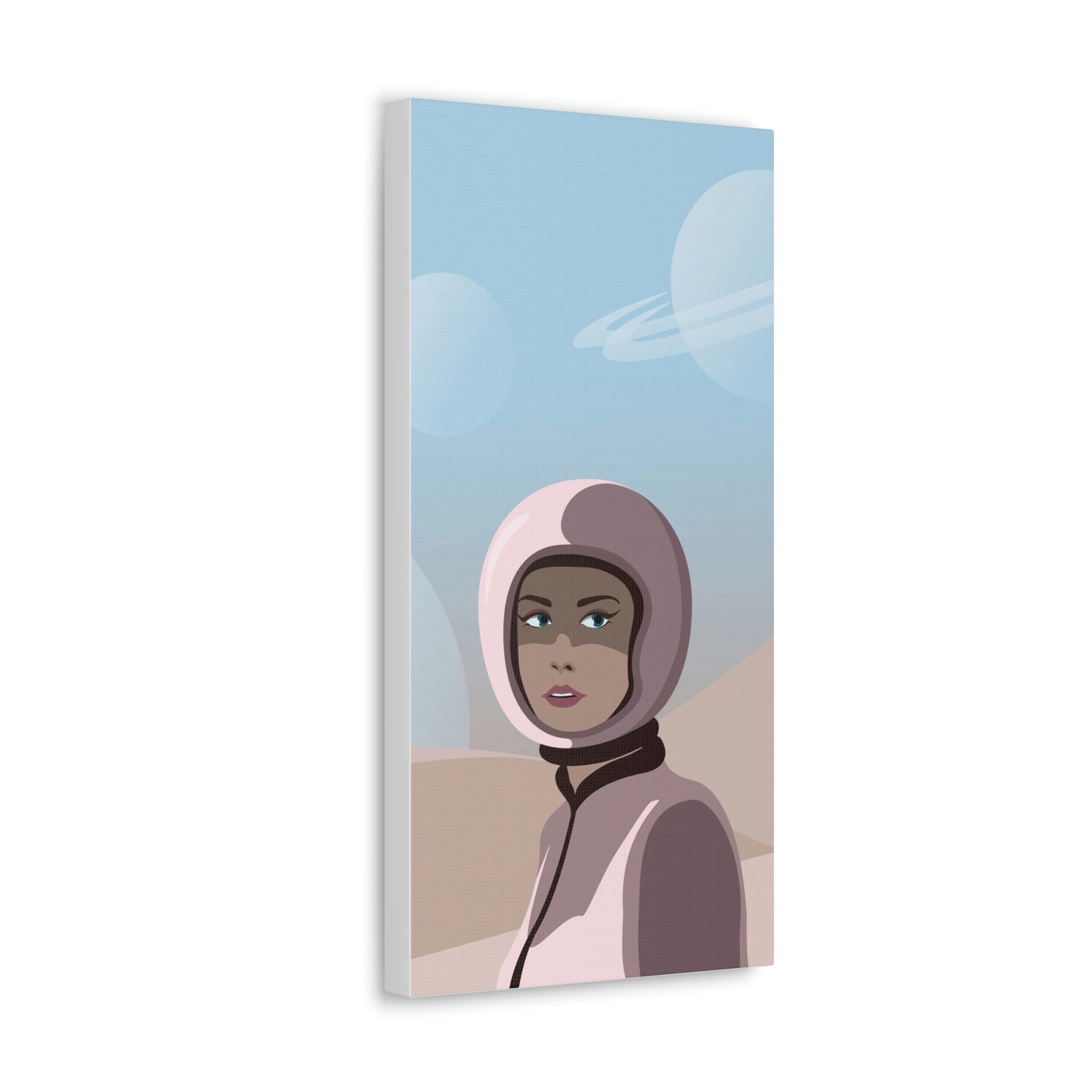 Astronaut Woman Aliens Minimal Aesthetic Classic Art Canvas Gallery Wraps