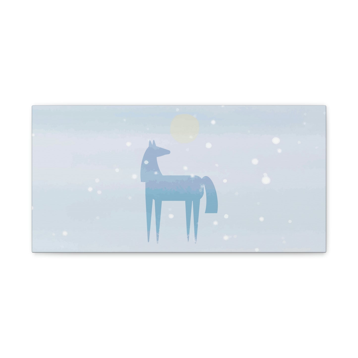 Horse Under the Snow Winter Landscape Art Aesthetic Classic Art Canvas Gallery Wraps