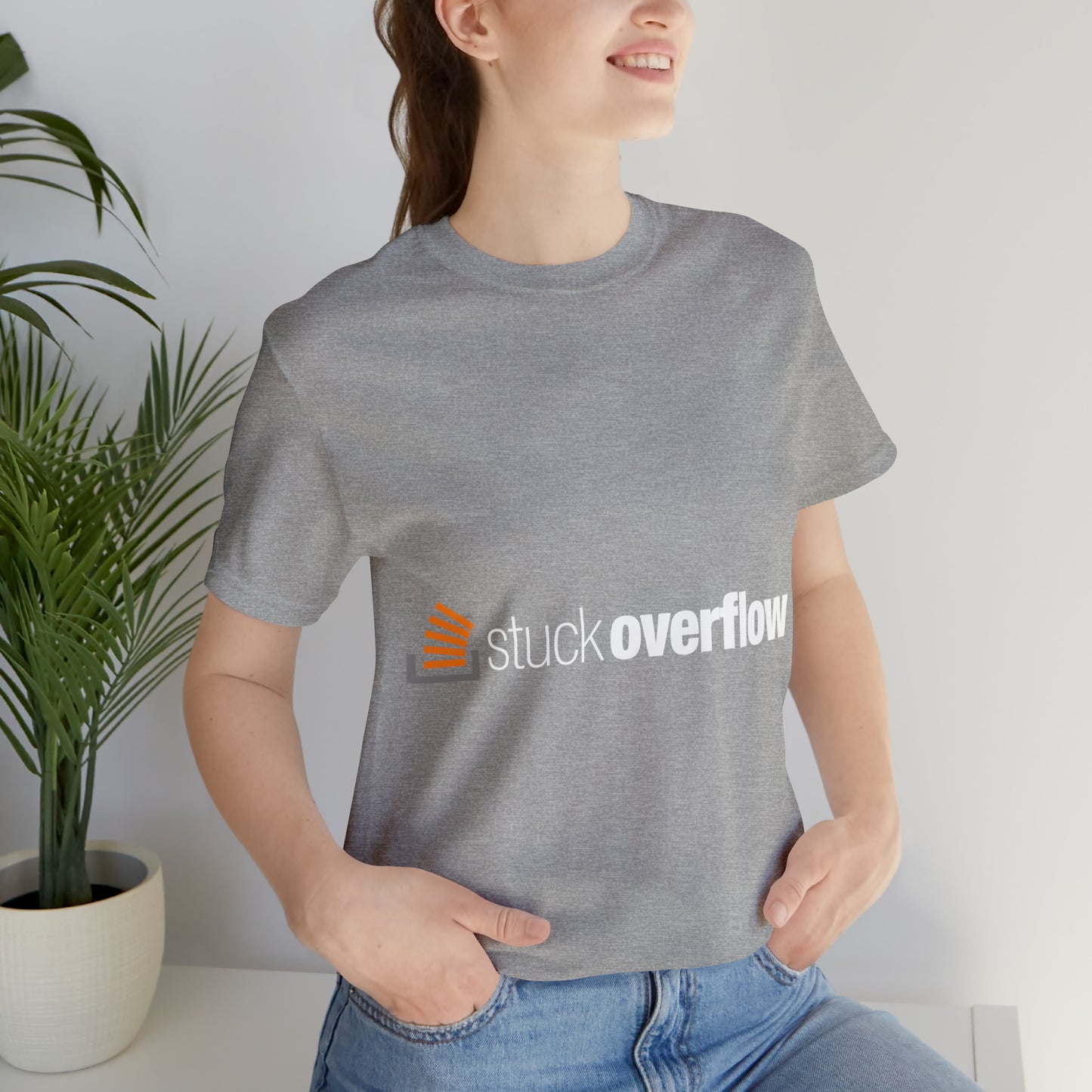 Stack Overflow Funny IT Developer Programming Nerdy Unisex Jersey Short Sleeve T-Shirt