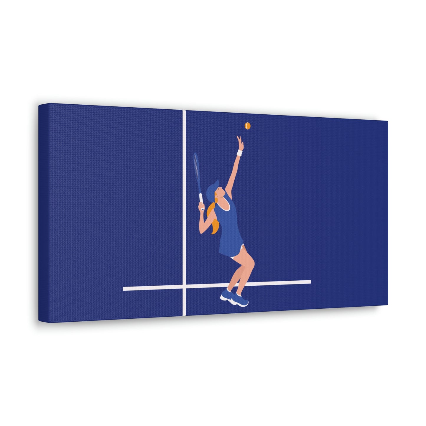 Tennis Player Blue Art Sports Team Classic Art Canvas Gallery Wraps