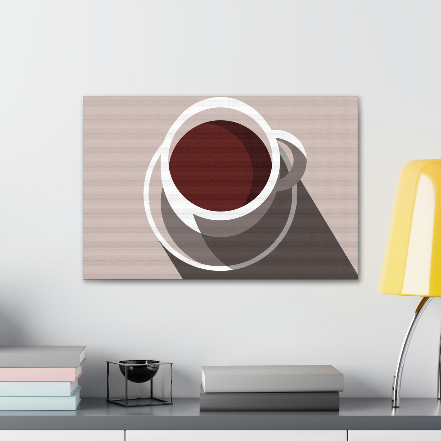 Cup Of Coffee Minimal Art Aesthetic Beige Aesthetic Classic Art Canvas Gallery Wraps