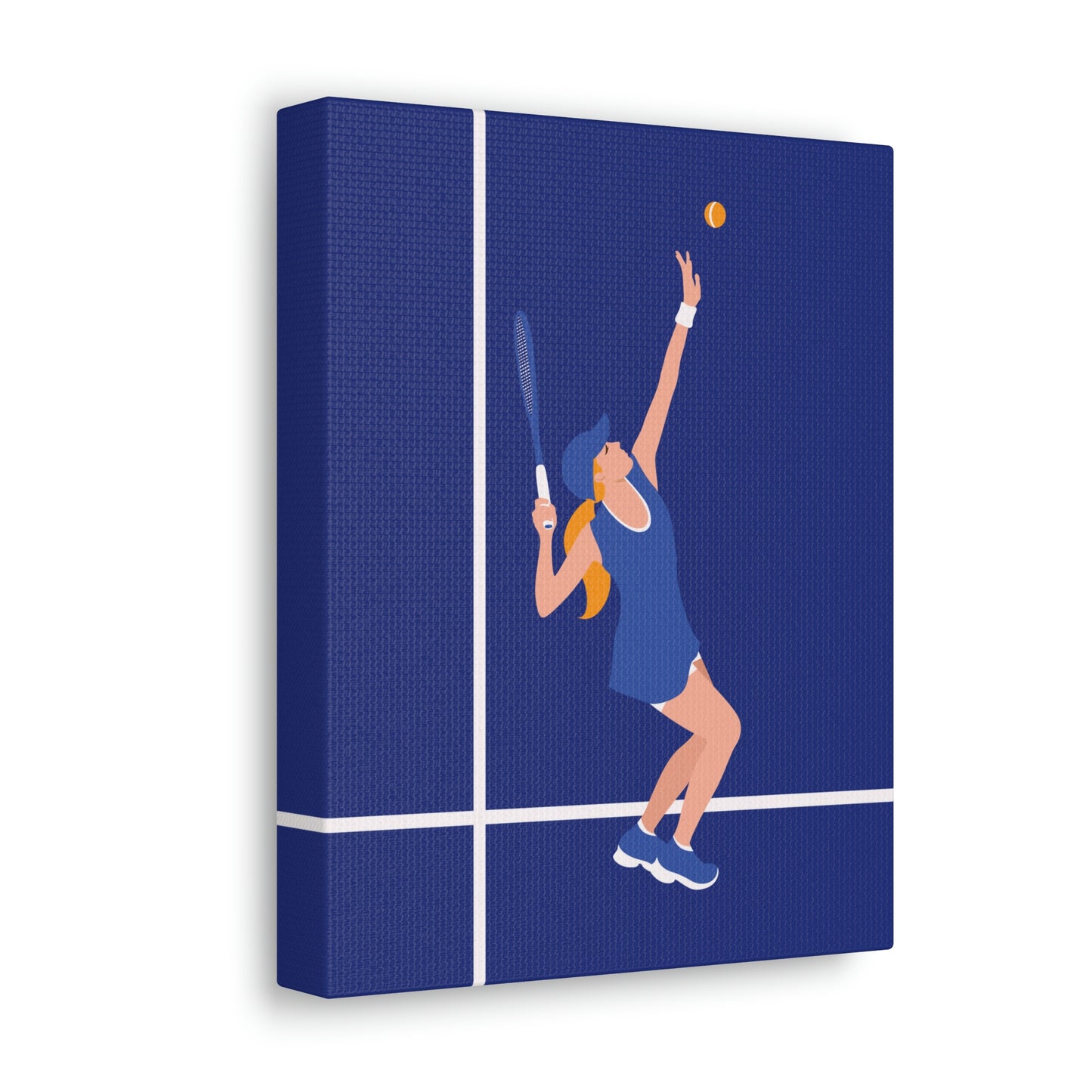 Tennis Player Blue Art Sports Team Classic Art Canvas Gallery Wraps