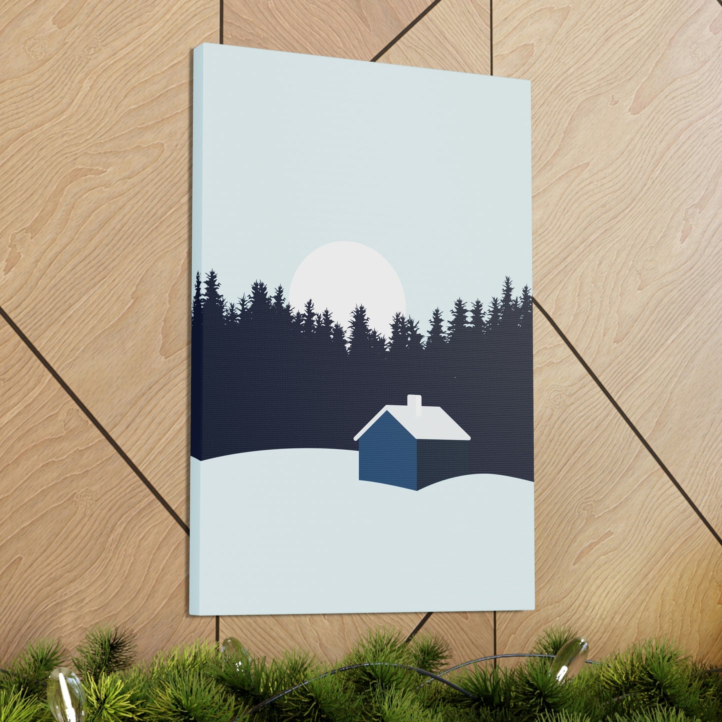 Frosty Morning Forest Minimal Aesthetic Classic Art Canvas Gallery Wraps