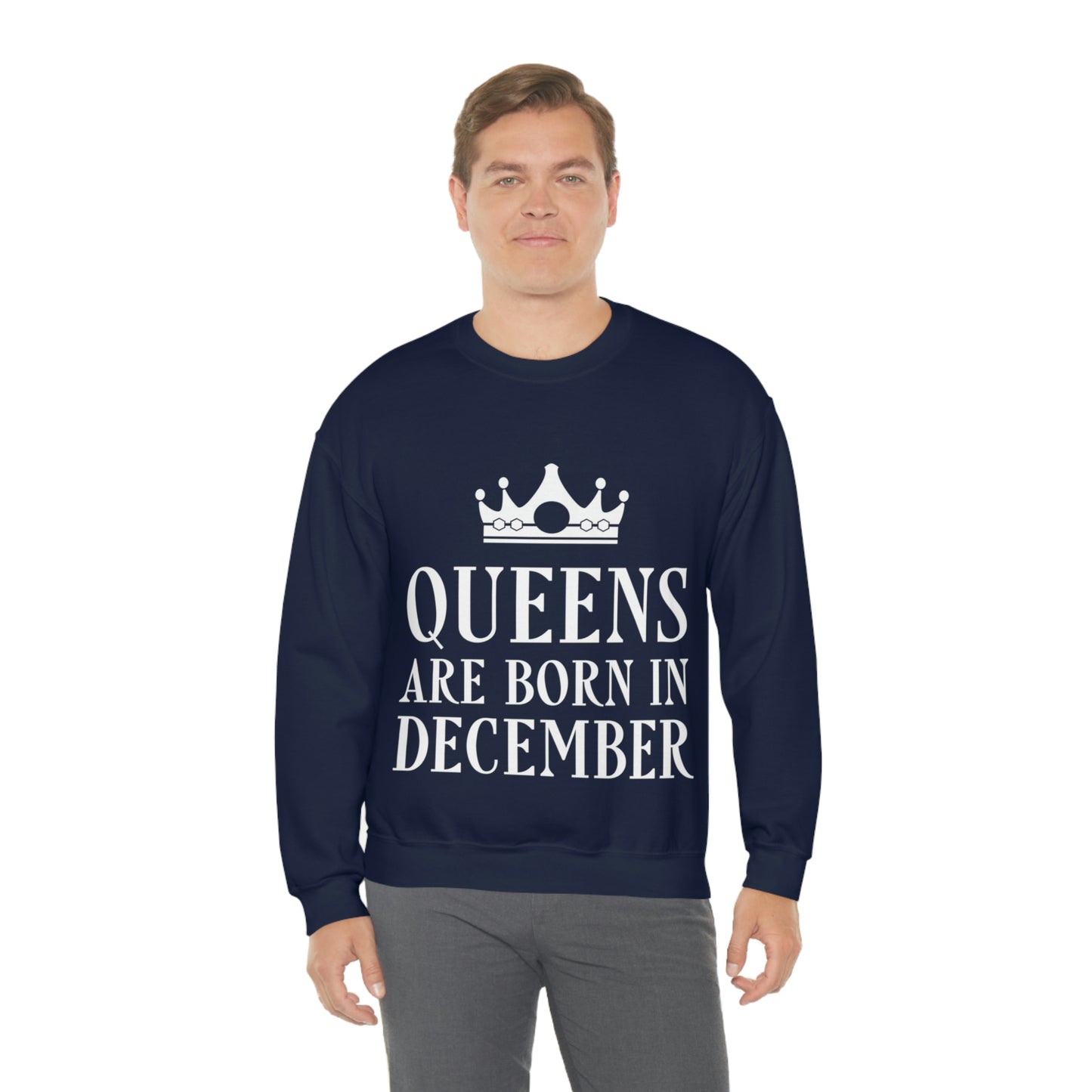 Queens Are Born in December Unisex Heavy Blend™ Crewneck Sweatshirt