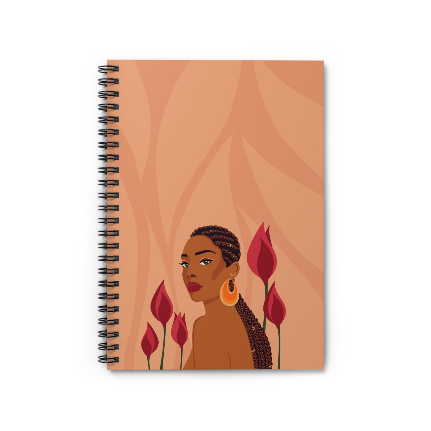 Bloom Spring Vibes Woman Roses Aesthetic Art Spiral Notebook Ruled Line