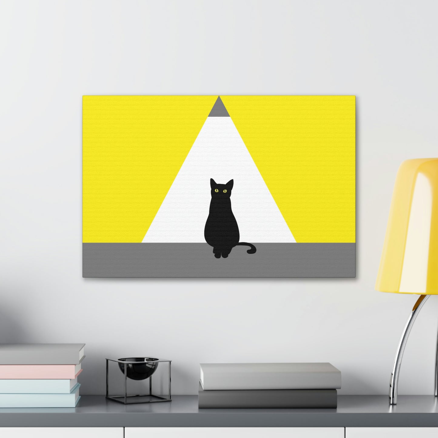 Black Cat Watching Lord of Light Looking At Sunset Classic Art Canvas Gallery Wraps