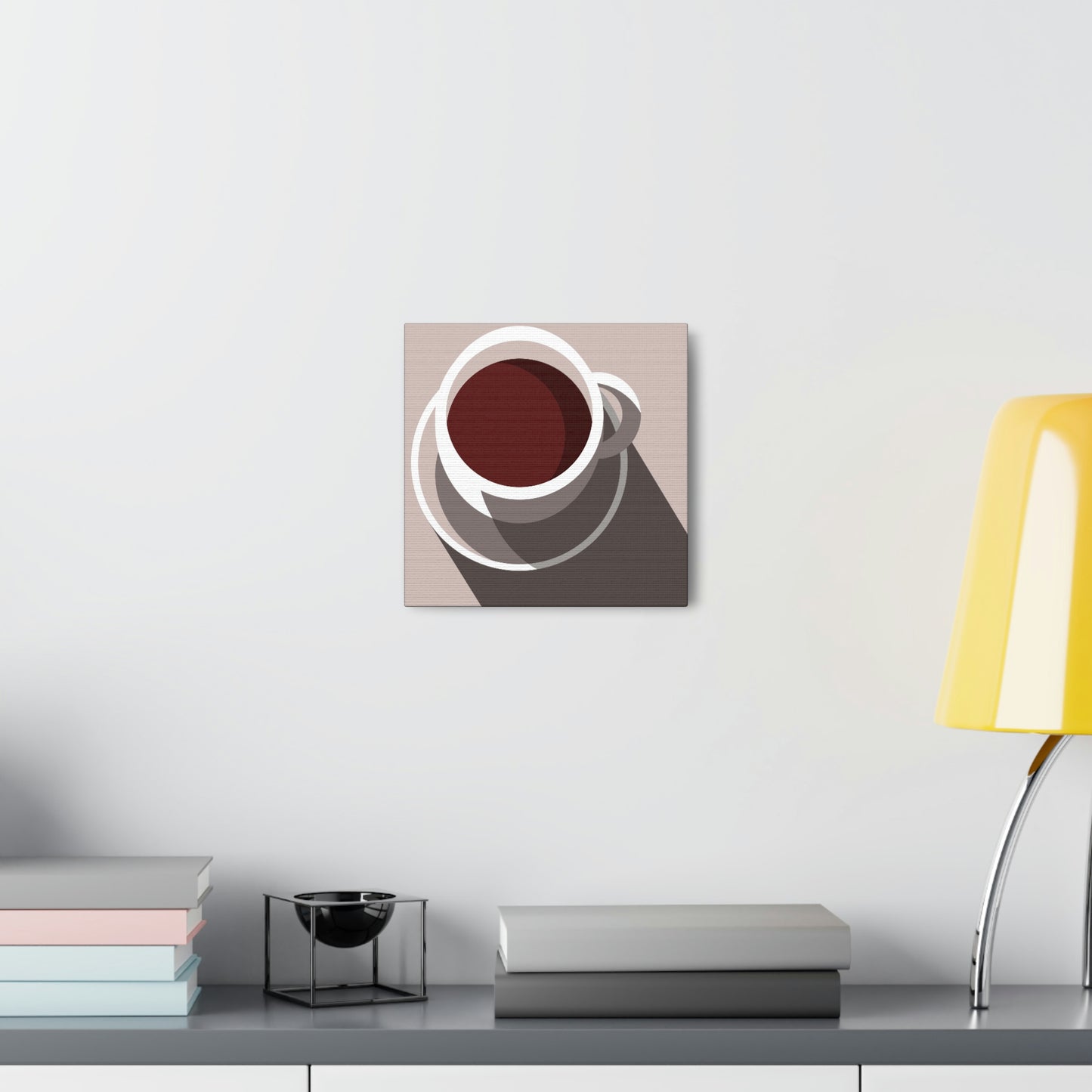 Cup Of Coffee Minimal Art Aesthetic Beige Aesthetic Classic Art Canvas Gallery Wraps