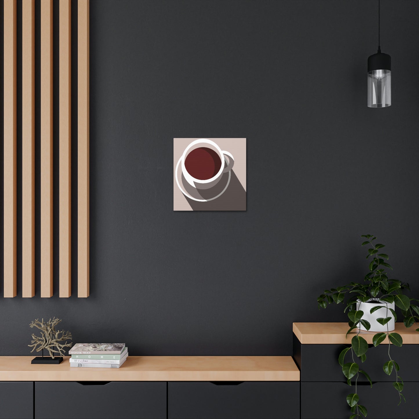 Cup Of Coffee Minimal Art Aesthetic Beige Aesthetic Classic Art Canvas Gallery Wraps