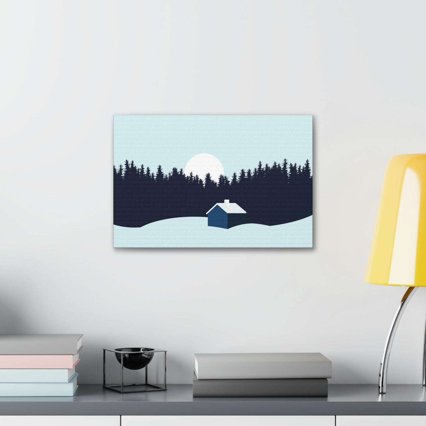 Frosty Morning Forest Minimal Aesthetic Classic Art Canvas Gallery Wraps