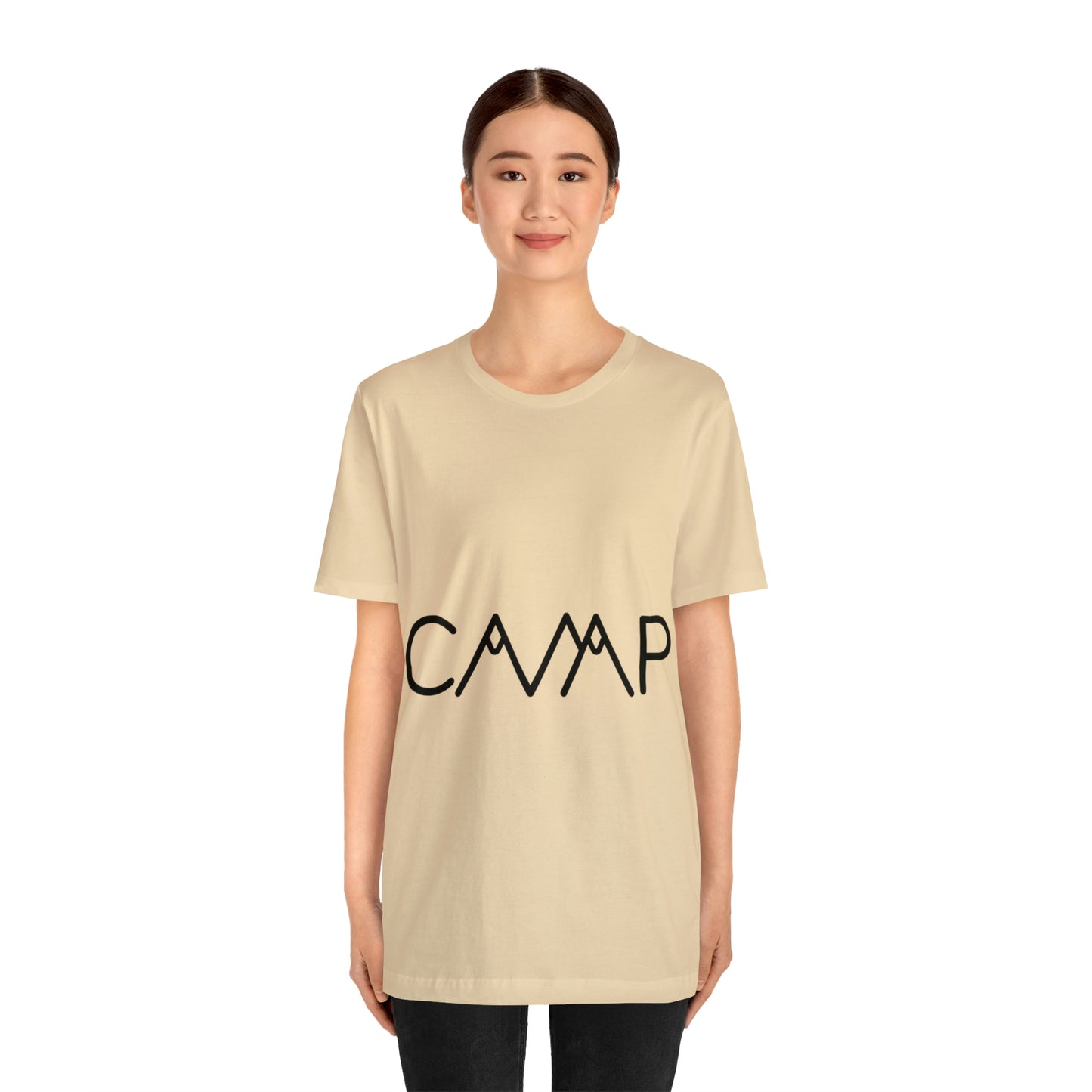 Camping Typography Minimal Art Unisex Jersey Short Sleeve T-Shirt