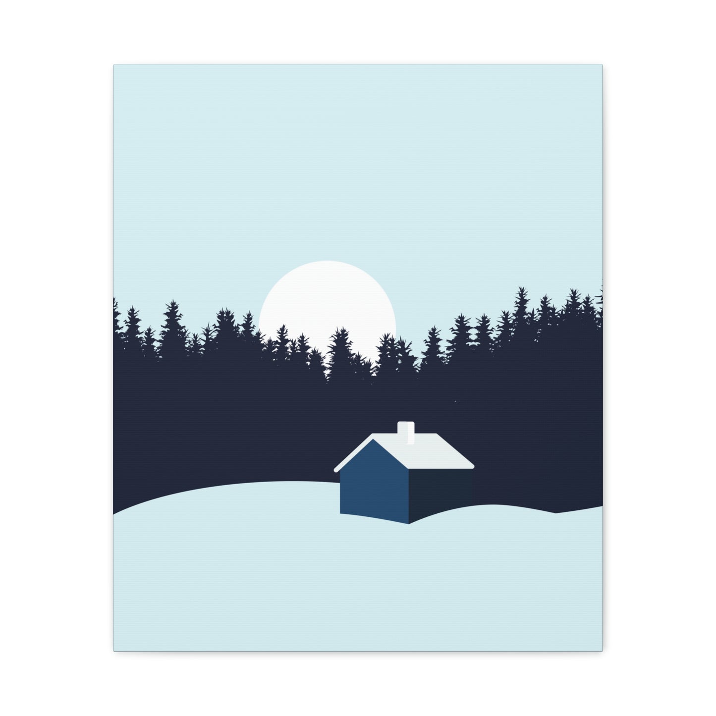 Frosty Morning Forest Minimal Aesthetic Classic Art Canvas Gallery Wraps