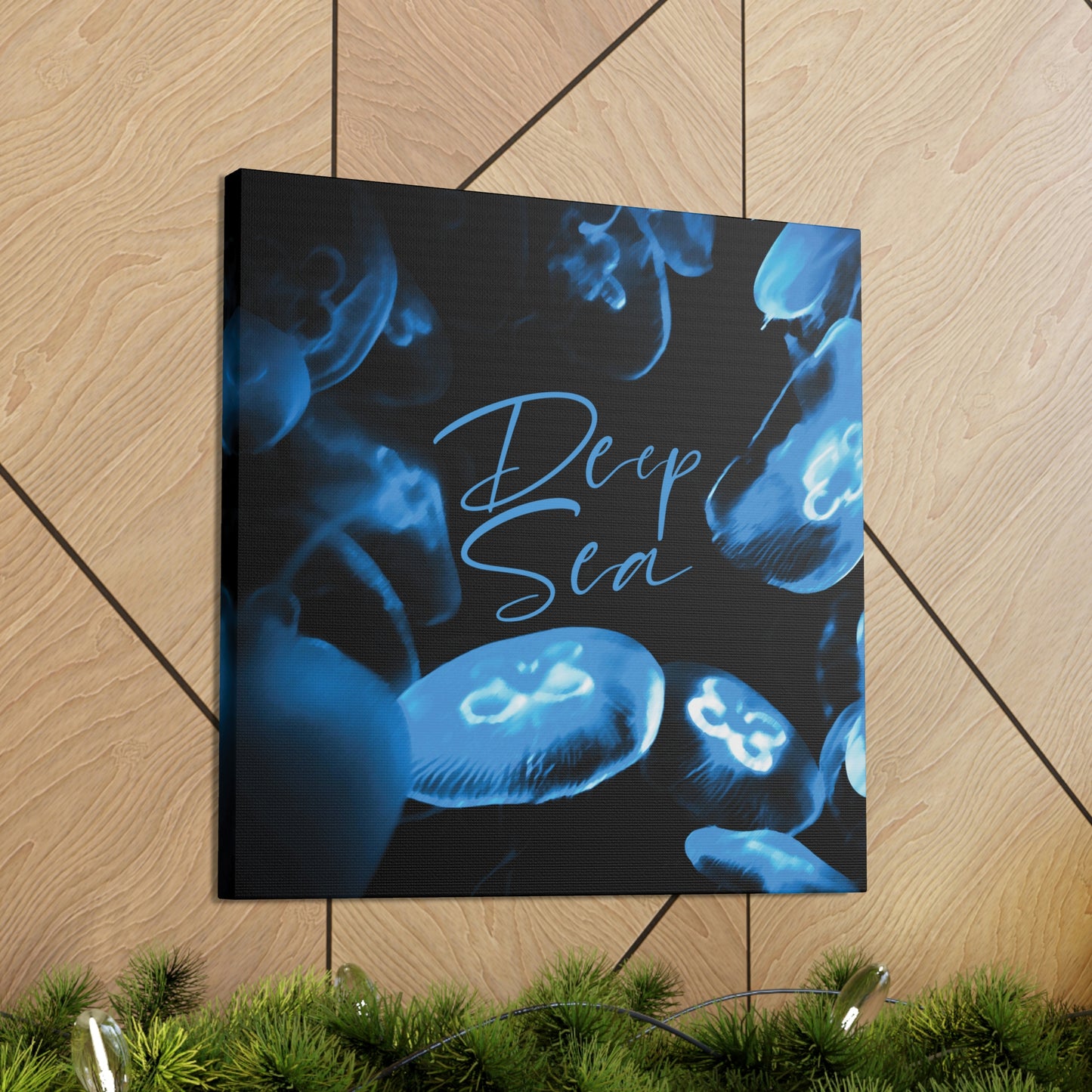 Deep Sea Jellyfish Silhouette Eco Friendly Life Sign Aesthetic Classic Art Canvas Gallery Wraps