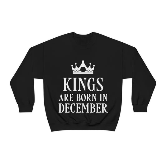 Kings Are Born in December Happy Birthday Unisex Heavy Blend™ Crewneck Sweatshirt