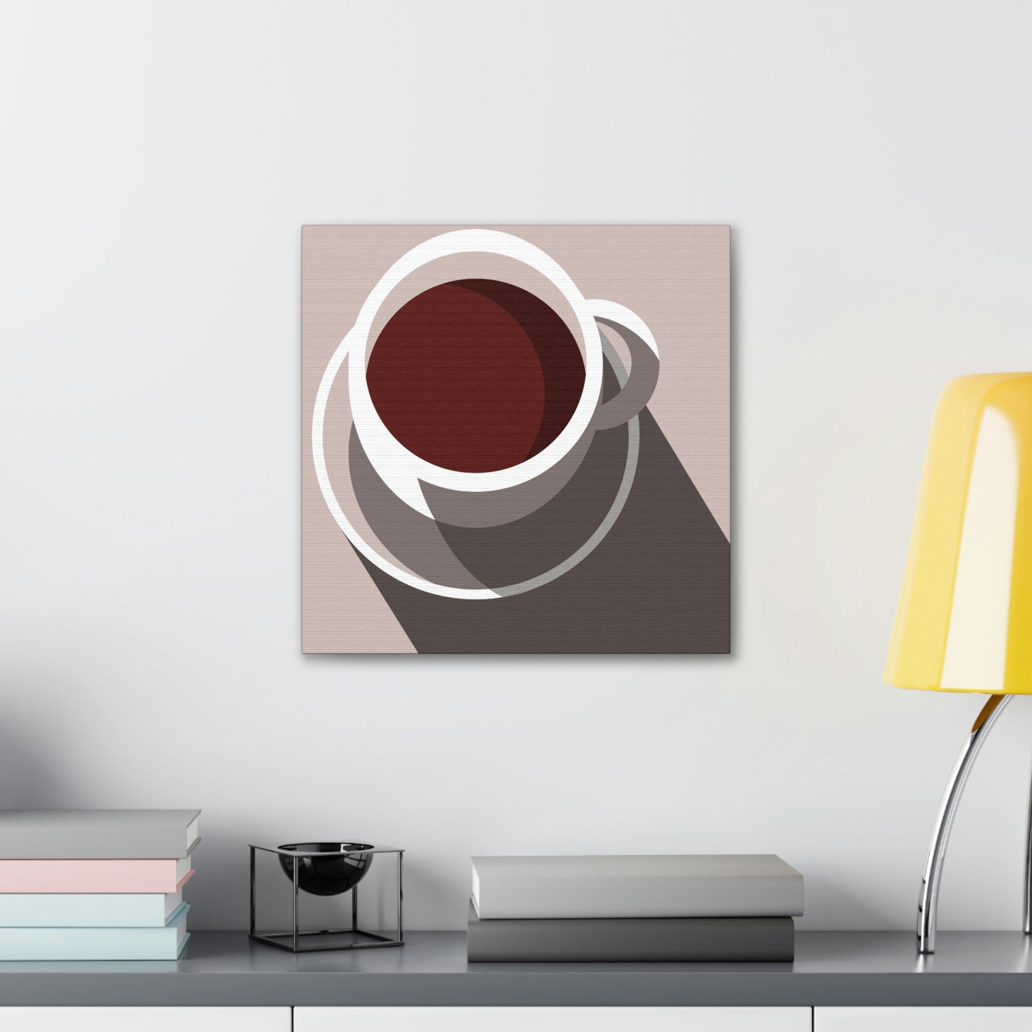 Cup Of Coffee Minimal Art Aesthetic Beige Aesthetic Classic Art Canvas Gallery Wraps