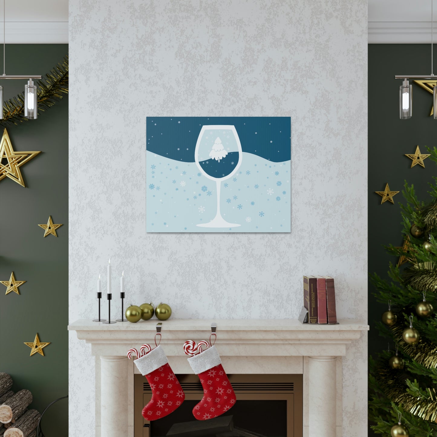 Ice Wine Winter Holidays Aesthetic Classic Art Canvas Gallery Wraps