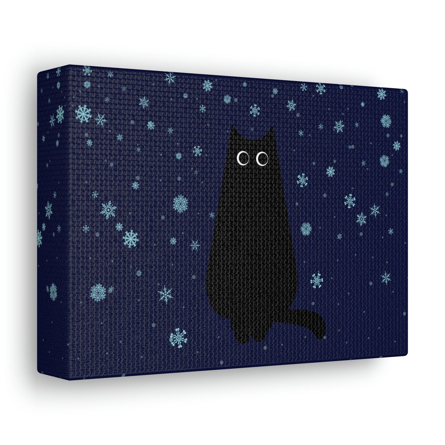 Black Cat Winter Snowflake Anime Art Classic Art Canvas Gallery Wraps