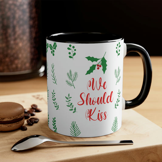 We Should Kiss Leaves Quotes Accent Coffee Mug 11oz