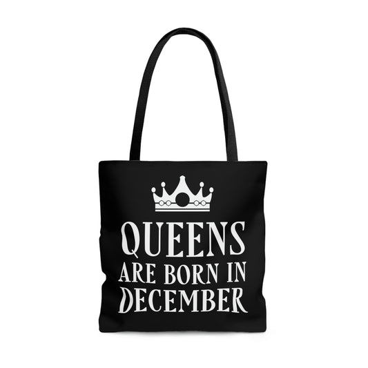 Queens Are Born in December Happy Birthday AOP Tote Bag