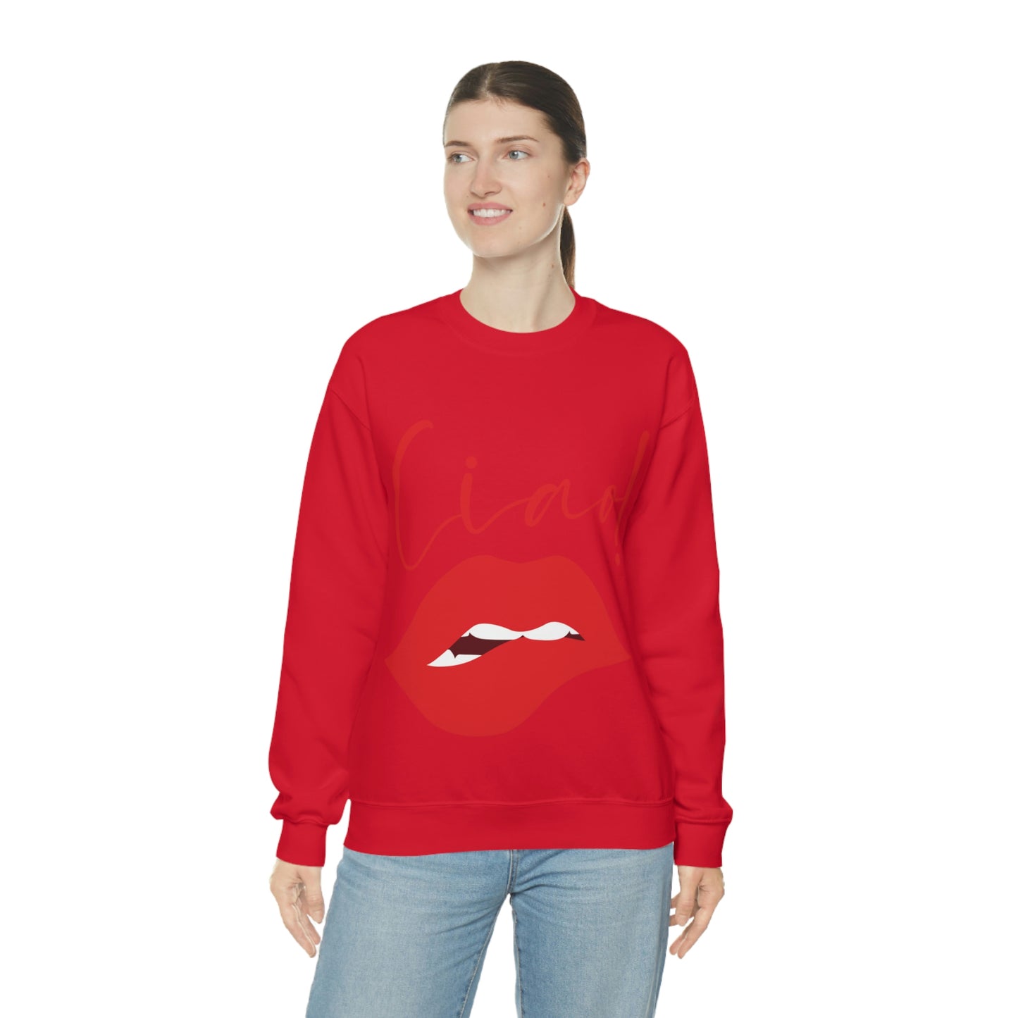 Ciao Hello Goodbye Red Lips Lipstick Unisex Heavy Blend™ Crewneck Sweatshirt