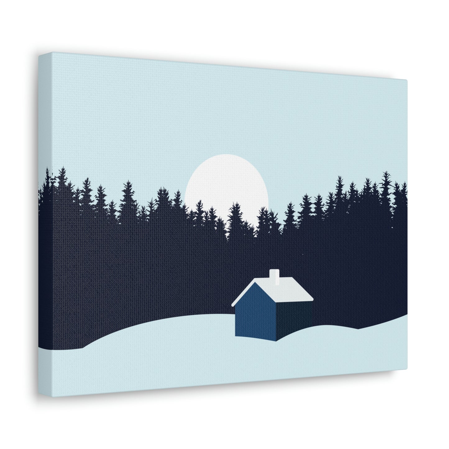 Frosty Morning Forest Minimal Aesthetic Classic Art Canvas Gallery Wraps