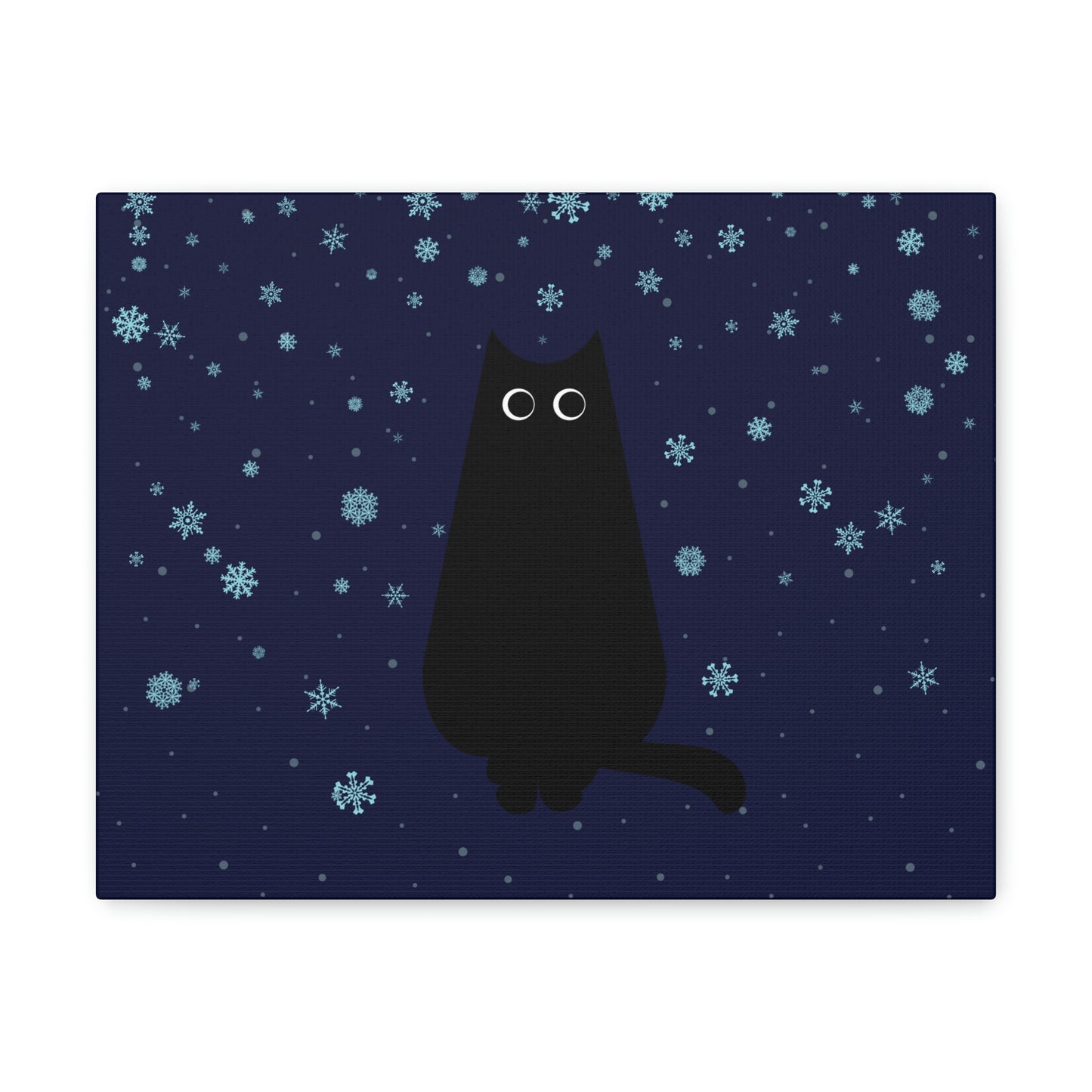 Black Cat Winter Snowflake Anime Art Classic Art Canvas Gallery Wraps