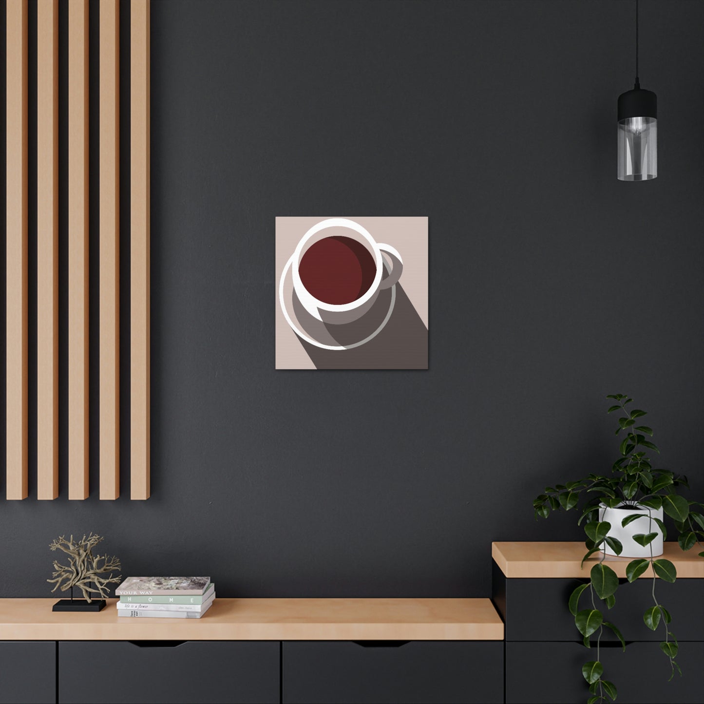 Cup Of Coffee Minimal Art Aesthetic Beige Aesthetic Classic Art Canvas Gallery Wraps