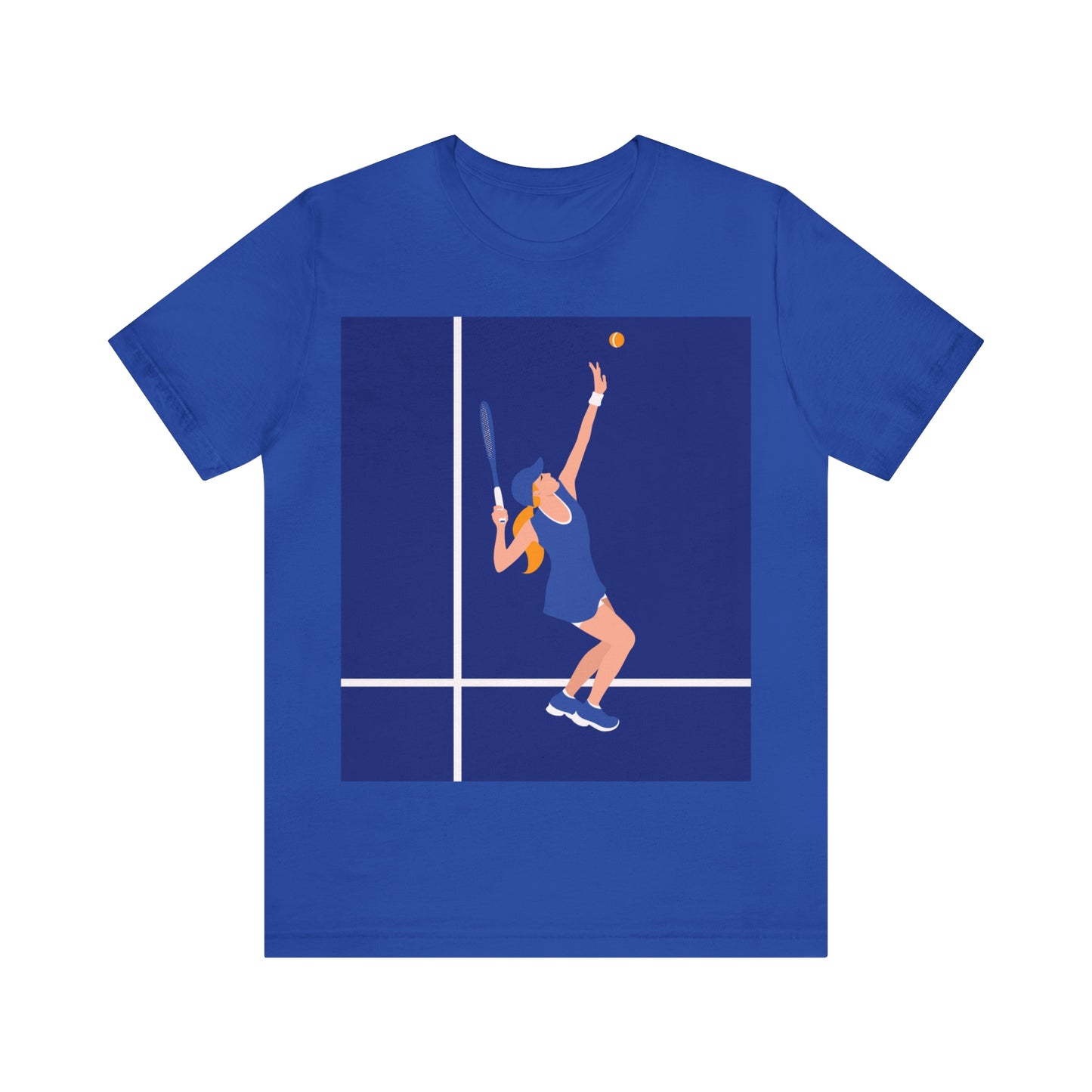 Tennis Player Blue Art Sports Team Unisex Jersey Short Sleeve T-Shirt