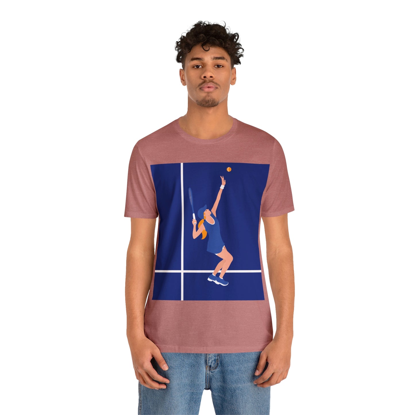 Tennis Player Blue Art Sports Team Unisex Jersey Short Sleeve T-Shirt