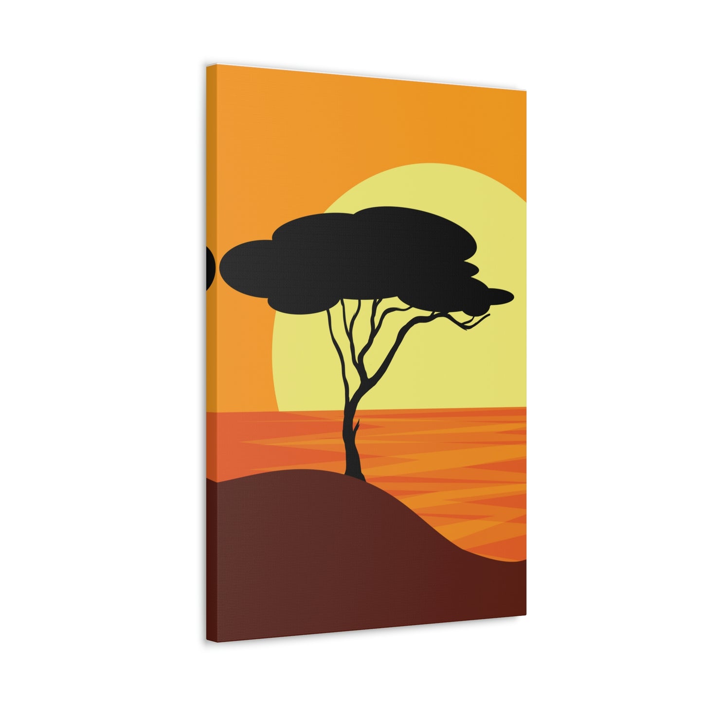 Africa Savanna Sunset Minimal Landscape View Aesthetic Classic Art Canvas Gallery Wraps