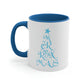 Love Christmas Happy Holidays Minimal Art Сalligraphy Blue Accent Coffee Mug 11oz